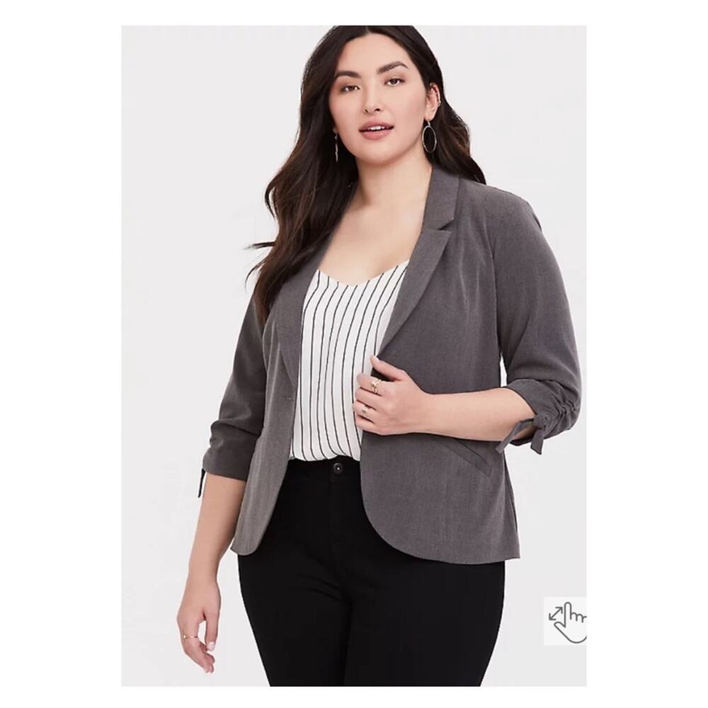 Torrid Gray One Button Blazer Sz.6